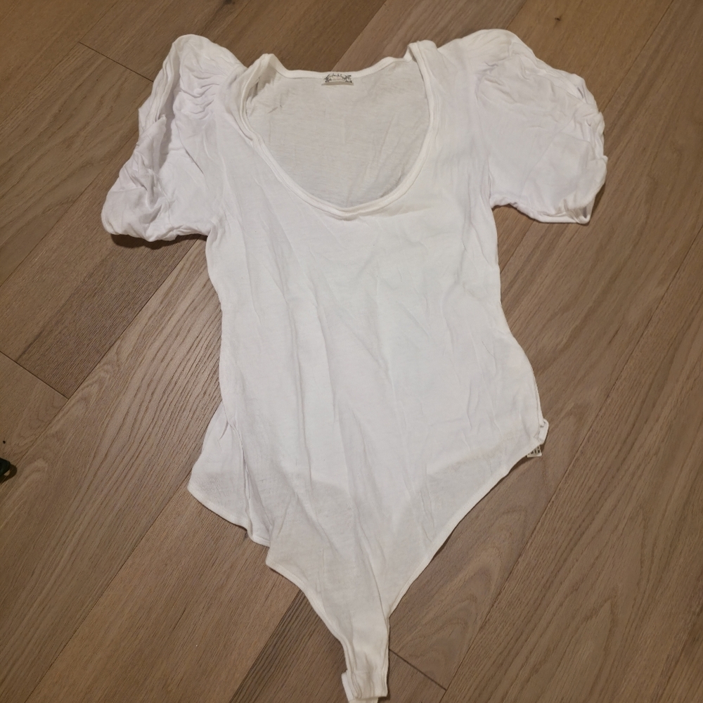 Free People Puff Sleeve Body Suit